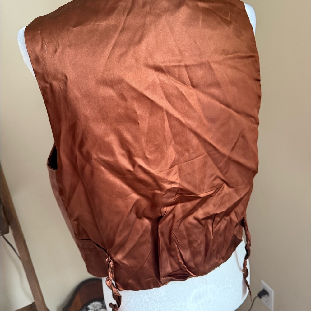 Vintage Brown Fringe Vest - Picture 2 of 3